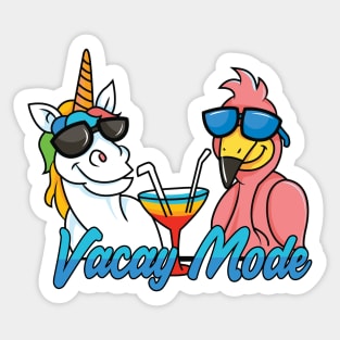 Vacay Mode Funny Cartoon Celebration Sticker